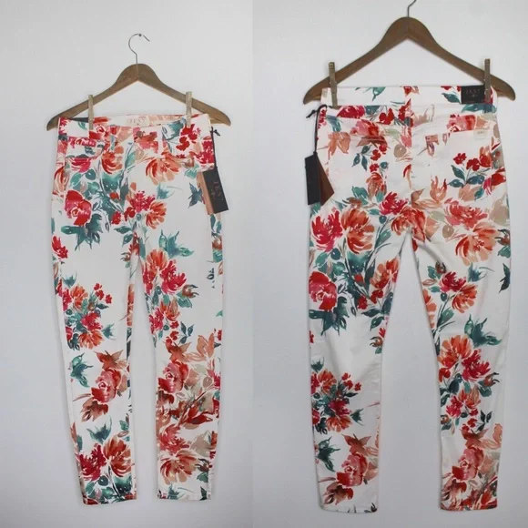 7FAMK Jen 7 NEW Floral Skinny Pants 4 - Picture 2 of 9